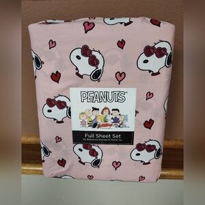 NWT! Peanuts Snoopy Valentine Sheet Set - Heart Sunglasses - Full Size